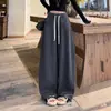 Pantalones anchos estilo perezoso para mujer, nueva colección otoño 2026, corte holgado, efecto adelgazante, tela fluida, diseño de pierna recta, hasta el suelo, casual y versátil para dos looks diferentes