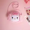 Bolsa Cruzada de Dibujos Animados Linda para Niños de Preescolar, Bolso de Hombro de Peluche Bordado Portátil, Bolsa Estilo Japonés para Niñas