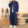 Otoño/Invierno 2026 Nuevo Estilo Chino Ropa para Hombre Jacquard Retro Traje Tang Conjunto Estilo Chino Talla Grande Holgado Casual Conjunto de Dos Piezas