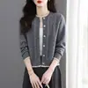 Suéter Grueso de Punto Corto para Mujer Estilo Coreano Otoño-Invierno 2026, Nuevo Top Casual Versátil de Moda, Cárdigan de Punto