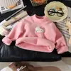 Novas Camisetas Básicas Grossas de Veludo Austríaco para Crianças Meninos e Meninas no Outono e Inverno com Gola Alta Meia-Calça Tops Quentes