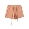 Pantalones Cortos Deportivos Rojos Picantes para Mujer, Nuevo Estilo Verano 2026, Pantalones Cortos de Yoga con Cordón para Mujer Petite, Ajustados a la Cadera, Adelgazantes, Pantalones Cortos Ajustados de Tiro Bajo
