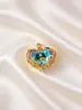 Colgantes de Cobre Chapado en Oro de 18 Quilates con Forma de Corazón en Varios Estilos, Artesanía de Microincrustación, Estilo Fresco y Dulce, Suministro de Accesorios para Joyería DIY