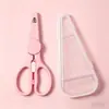 Tijeras para comida complementaria de bebé pueden cortar platos de carne tijeras de alimentos de acero inoxidable para comer fuera con niños tijeras portátiles pequeñas para bebé