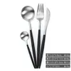 Artesanía Exquisita Cuchillo, Tenedor, Cuchara de Acero Inoxidable 304, Popular Juego de Cubiertos Occidentales Portugueses, Juego de Cuatro Tenedores para Bistec, Lujo Ligero