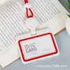 Porta credencial con cordón, Porta credencial de trabajo de carcasa dura con cordón, Portatarjetas para tarjeta de comedor, tarjeta de autobús, credencial de trabajo de estudiante