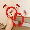 Outono e inverno novo laço urso arco de cabelo veludo ano novo vermelho arco de cabelo cartão de cabelo Coreia do Sul Dongdaemun novo festival de primavera chapéus