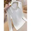 Tienda Insignia Shanghai Danong / Suéter de Punto Blanco con Cuello Polo de Manga Larga Estilo Minimalista Francés para Mujer, Nuevo para Otoño 2026