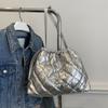 Bolso Tote Acolchado Esponjoso Moda Bolso de Hombro Argyle Bolsos Suaves Acolchados para Escuela Trabajo Shopper 2024 Nuevo
