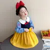 Vestido Blanco Nieve Nuevo Primavera 2026 para Niñas Estilo Coreano Ropa Infantil Vestido de Moda Venta al por Mayor