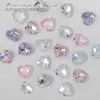 10mm Celebridad de Internet Explosiones Uña Punta Inferior Corazón Diamante Lujo Cristal Corazón de Melocotón Uña Amor Diamante Armadura Nupcial Joyería