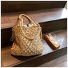 Bolso Tejido Vintage Hecho a Mano Accesorios de Borlas Bolso de Red de Pesca Vacaciones de Verano Playa Bolso de Mujer Bolso de Red Portátil Estilo Fresco Bolso de Mujer