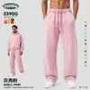 Pantalones de Chándal Pesados para Hombre CKX de 390G con Forro de Polar, Marca de Tendencia Retro Americana, Silueta de Guadaña con Puños, Pantalones Holgados con Aspecto Desgastado