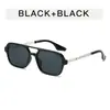 Gafas de Sol Cuadradas Pequeñas con Doble Puente para Mujer Estilo Aviador Retro Moda Cyber Celebridad Street Beat