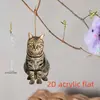 Llavero Colgante de Cuerda Dorada Acrílico 2D Gato Plano Nuevo Producto Transfronterizo
