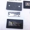 Fábrica personalizado marca registrada personalizada herrajes placa de cuero placa de identificación galvanoplastia espejo grabado láser LOGO logo rectangular