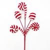 Ramo de sino de lã de Natal da Amazon ramo listrado vermelho e branco decoração de árvore de Natal ramo de pirulito torcido