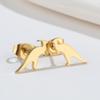 Estilo ins novo brinco de osso da orelha de dinossauro pequeno banhado a ouro 18K aço inoxidável brilhante simples brincos de animal brincos atacado