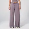 Pantalones de Lija Transfronterizos Zechuang Pantalones Casuales Sueltos de Pierna Ancha Pantalones Deportivos de Fitness para Mujer con Cordón Elapsed 3058