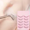 Paquete al por mayor de cinco pares de pestañas postizas para salones de belleza y escuelas, pestañas de práctica para principiantes, herramientas para extensión de pestañas
