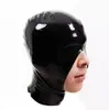 Máscara de Látex Preta Borracha Sexy Capuz de Látex Máscara de Látex com Zíper Role Play Boca e Nariz Vazando