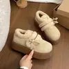 Botas de Nieve de Suela Gruesa para Mujer 2026 Nuevo Llegado de Invierno Acolchado de Terciopelo Cálido Antideslizante que Aumenta la Altura Zapatos de Algodón sin Cordones Zapatos Birkenstock