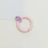 Llavero de Hebilla Redonda de Fresa Color Caramelo Accesorios de Joyería Hechos a Mano DIY Colgante para Mochila Teléfono Juguete