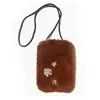 Bolsa de Peluche Nueva para Otoño e Invierno al por Mayor Transfronterizo, Bolsa para Teléfono Móvil Versión Coreana, Bolsa con Cordón de Peluche de Color Sólido, Monedero Versátil Cruzado