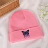 Gorro de lana para mujer, de otoño e invierno, de color liso, cálido, tipo melón, con letras que combinan con todo, resistente al viento, para exteriores.