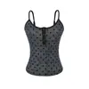 Camisole de Renda com Bolinhas Sexy para Garota Popular 2026 Nova Moda de Verão Afina a Cintura Slim-Fit Top Curto Básico
