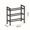 Zapatero de hierro forjado de tres niveles, adecuado para dormitorios y uso doméstico, un estante de almacenamiento simple para la entrada, diseño de múltiples capas, ahorra espacio y zapatero a prueba de polvo