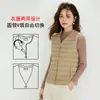 Chaleco de terciopelo para mujer 90 ligero de plumón chaqueta de plumón para mujer Pinghu al por mayor cuello redondo talla grande fino ligero abrigo de invierno
