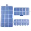 Caixa de armazenamento de material DIY de alta qualidade, inodora, com 15 compartimentos, divisível, transparente, de plástico para mesa, atacado