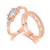 Conjunto de Anéis Requintados de Venda Quente Transfronteiriça Conjunto de Três Peças Princesa Noivado Aniversário Luxo Explosões Moda Conjunto de Anéis Anel