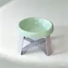 Soporte de Comedero para Gatos y Perros de Alta Apariencia Estilo Nave Espacial, Protector de Cuello, Altura Ajustable, Comedero Anti-Derrames para Mascotas, Comedero para Gatos y Perros, Bebedero, Juego de Tazones y Platos