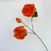 Simulação 3 cabeças fada pêssego peônia fabricantes 3 cabeças peônia auspiciosa peônia vermelha casamento decoração de casa flores artificiais atacado