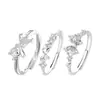 Anillo Dulce Princesa de Plata Pura S999, Anillo de Plata Esterlina Moda de Nicho de Lujo Ligero con Lazo, Regalo para el Cumpleaños de la Mejor Amiga