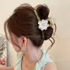 Presilha de cabelo flor de acetato simples e elegante para mulheres, novo modelo 2026, presilha para a parte de trás da cabeça, grampo para meio rabo de cavalo, presilha de tubarão
