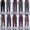 Tallas grandes Pantalones Cortos tipo Bloomers Estampados de Seda de Hielo para Mujer Verano Pantalones Casuales para Mujeres de Mediana Edad y Mayores Suministro para Puestos de Mujer
