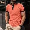 2023 transfronterizo europeo y americano AliExpress nuevo para hombre casual de negocios cuello de polo de manga corta raglán