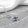 Collar de 2 Quilates para Mujer Cadena Corta para Clavícula Colgante de Circonita Ocho Corazones y Ocho Flechas Joyería