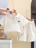 Camiseta de Verano de Manga Corta para Niños y Bebés Estilo Occidental Casual Shorts Traje de Dos Piezas Ropa Infantil de Moda Lel para Niños Pequeños y Medianos