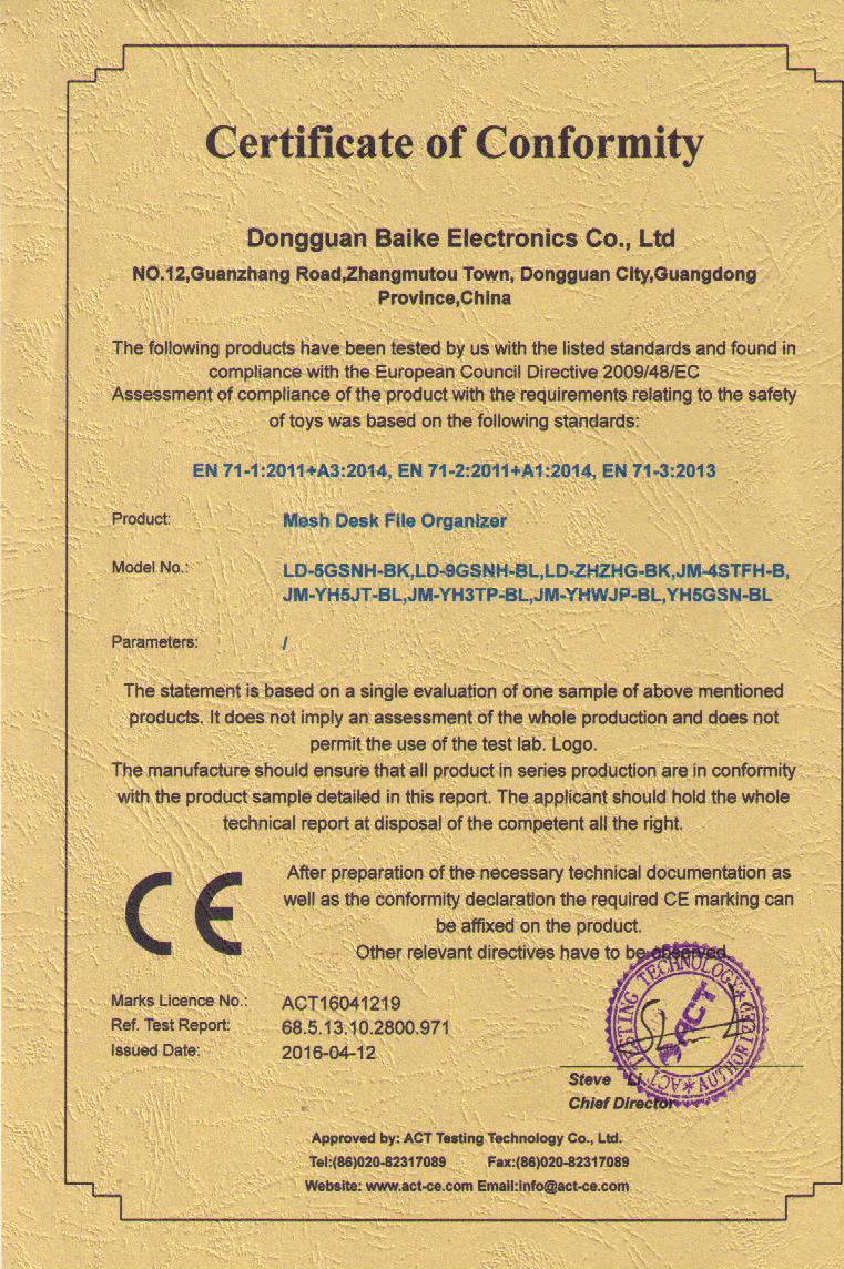 CE CERTIFICATION(1)
