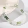Pulsera de Bambú Verde Natural Tianshan al por Mayor para Mujer, Joyería de Jade, Pulsera Tejida a Mano para Regalos de Cumpleaños de Niñas