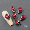 Acessórios para Unhas Estilo Dark Retrô Cruz de Metal Coração Caveira Personalizada Liga de Zinco Diamante Decorações