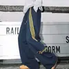 Cós Tridimensional, Estilo Retrô Americano, Três Listras, Calça Casual Fluida, Calça de Moletom Esportiva Reta Solta Masculina