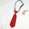 Corbata Pequeña de Color Sólido Casera Ultracorta Femenina Perezosa sin Éxito Estilo Japonés Linda Estilo Universitario Marrón Retro Jardín de Niños Masculino