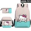 3D Transfronterizo Nuevo Producto HelloKitty Lindo Hello Kitty Mochila Bolsa Escolar Bolsa para Lápices Bolsa de Hombro Set de Tres Piezas