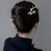 Horquilla de Flor de Melocotón Antigua Horquilla Diaria de Plato Horquilla Infantil de Alto Nivel Metal Metal Cheongsam Hanfu Accesorios Adorno para el Cabello Horquilla