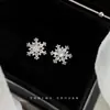 Brincos de Floco de Neve de Zircônia em Prata Esterlina 925 Frescos e Doces de Inverno Nicho Luxo Acessível Presente para Namorada